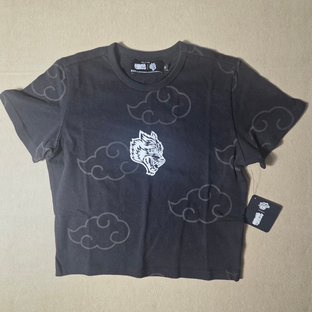 Darc Sport x Naruto Shippuden Akatsuki Clouds Crop Top Womens Small S NWT